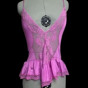 Vintage Pink Lace Nightgown Size M